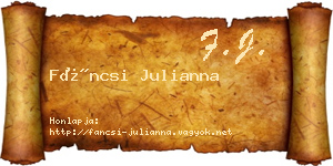 Fáncsi Julianna névjegykártya
